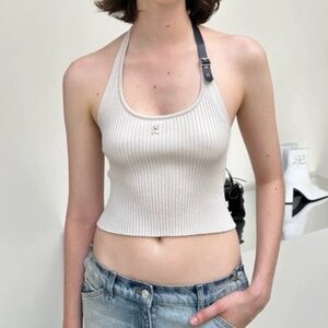 Courrèges Holistic Buckle Rib Knit Tank Top